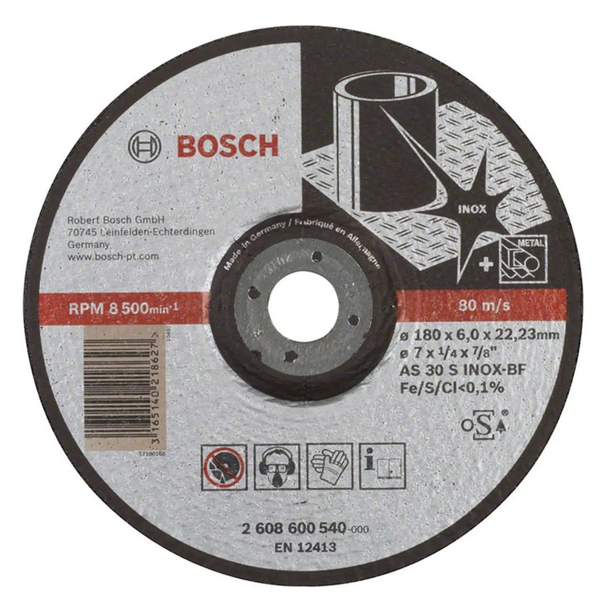 Disco de corte para Metal Bosch 180x3.0mm