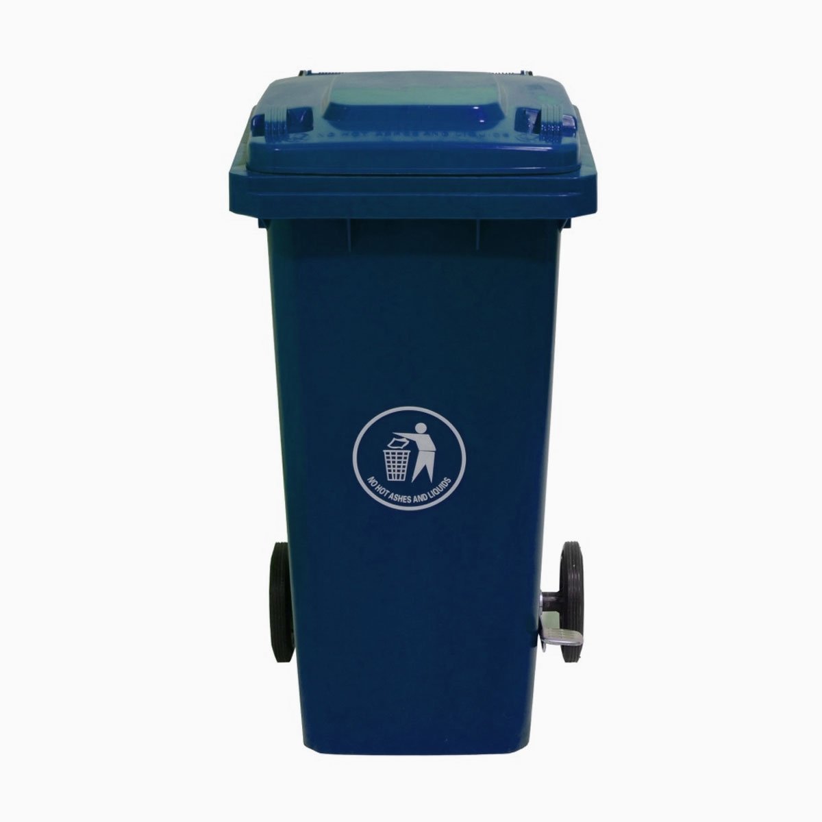 Basurero Con Ruedas Y Pedal 120lts Azul