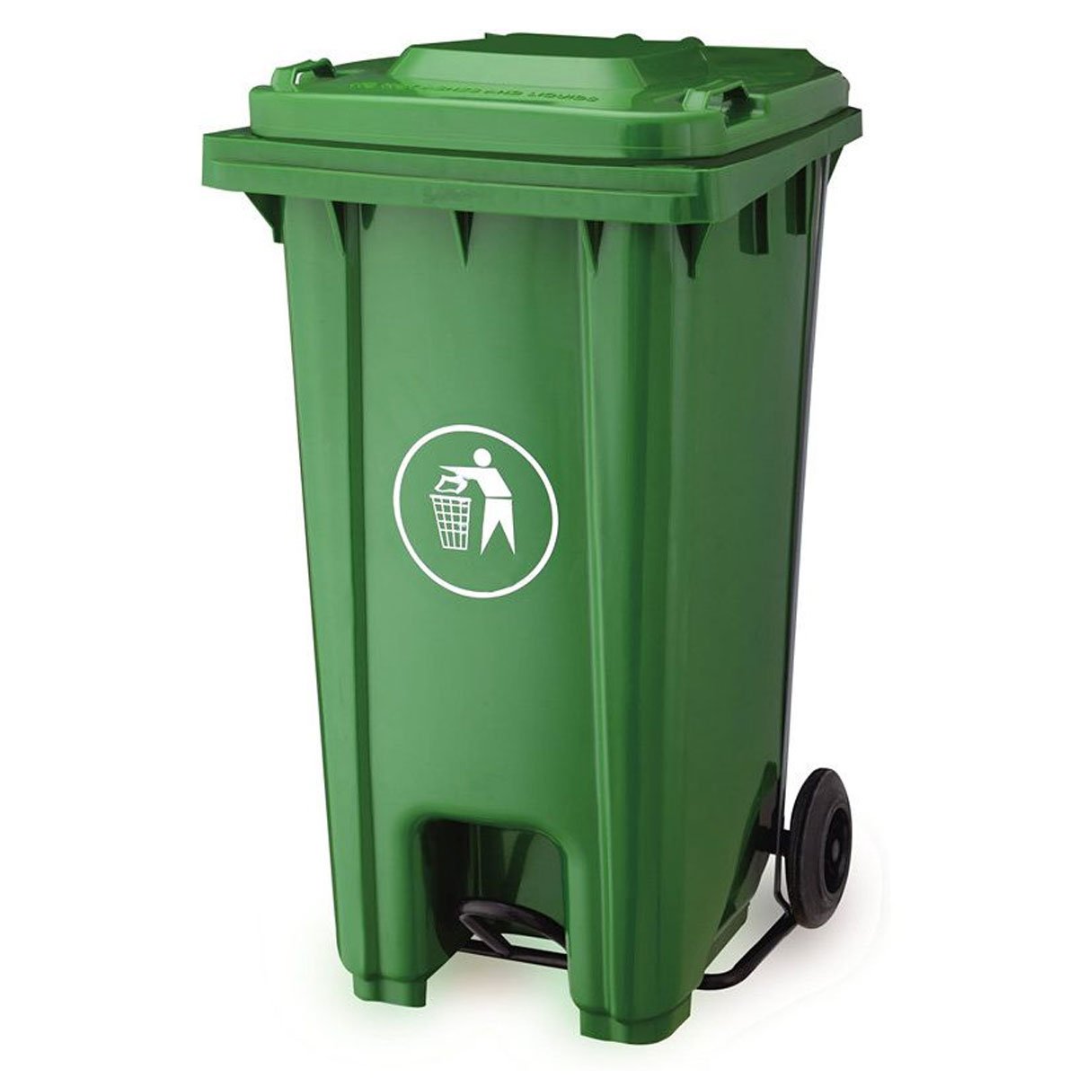 Basurero Con Ruedas Y Pedal 240lts Verde