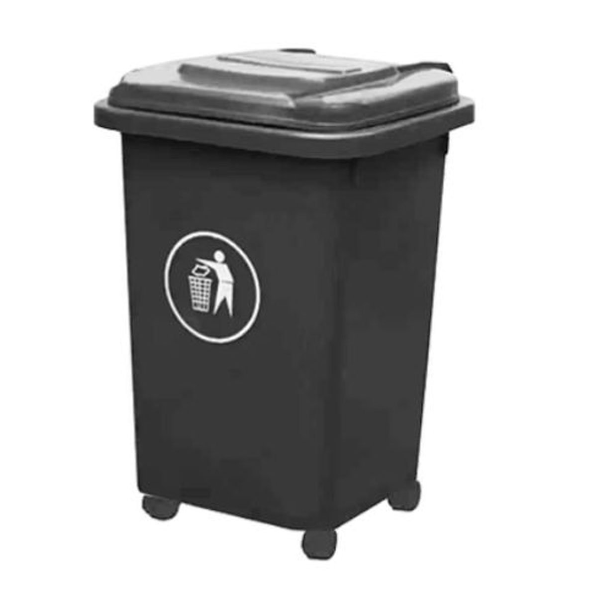 Basurero Con Ruedas 50lts Gris