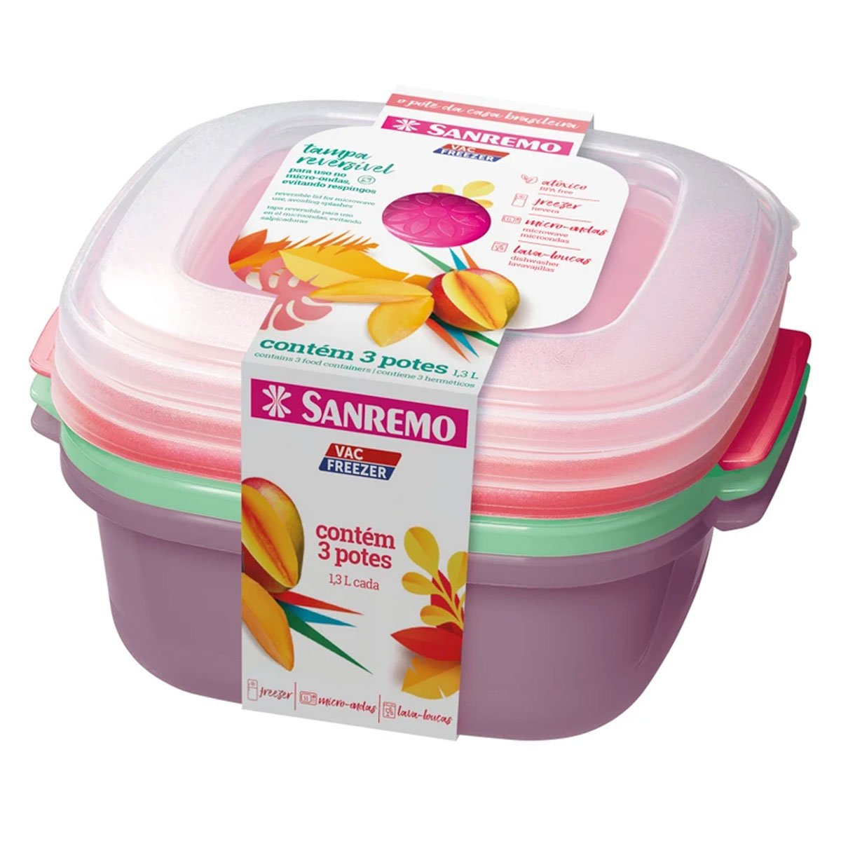 Taper Cuadrado 3pz 1300ml Sanremo VacFreeze SR455/3C