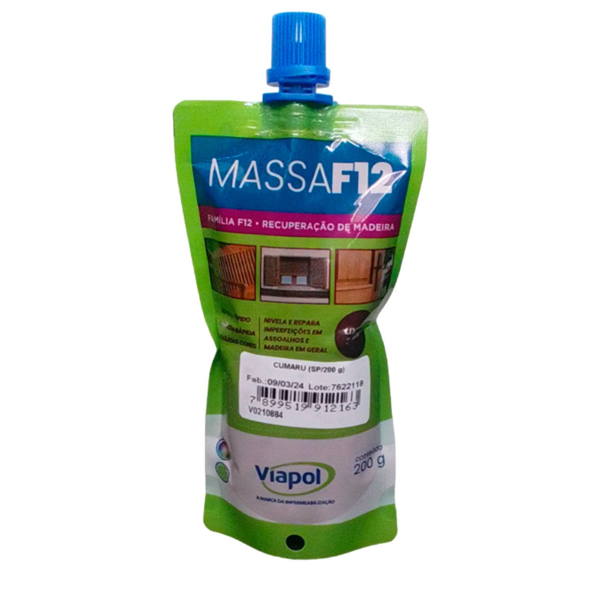 Masilla Para Madera Viapol F12 Ebano 200g