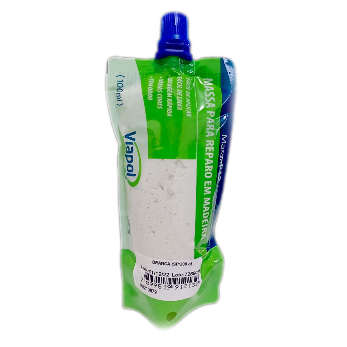 Masilla Para Madera Viapol F12 Blanca 200g