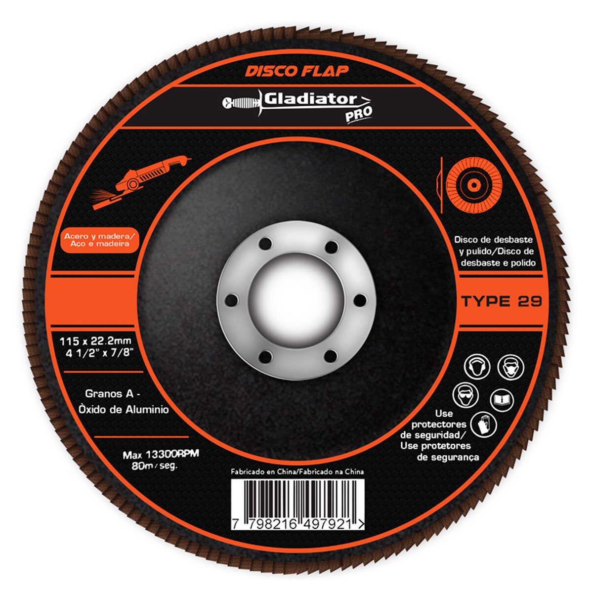 Disco Flap Gladiator Para Acero Y Madera G36 115mm