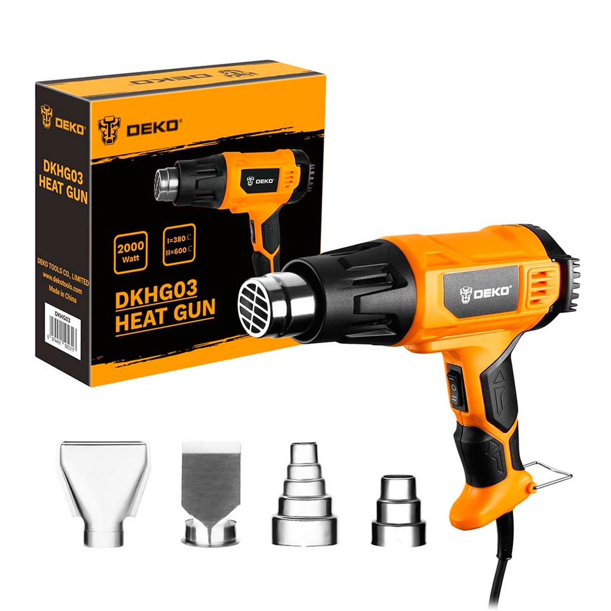 Pistola De Calor Deko 2000w Dkhg03 + Accesorios