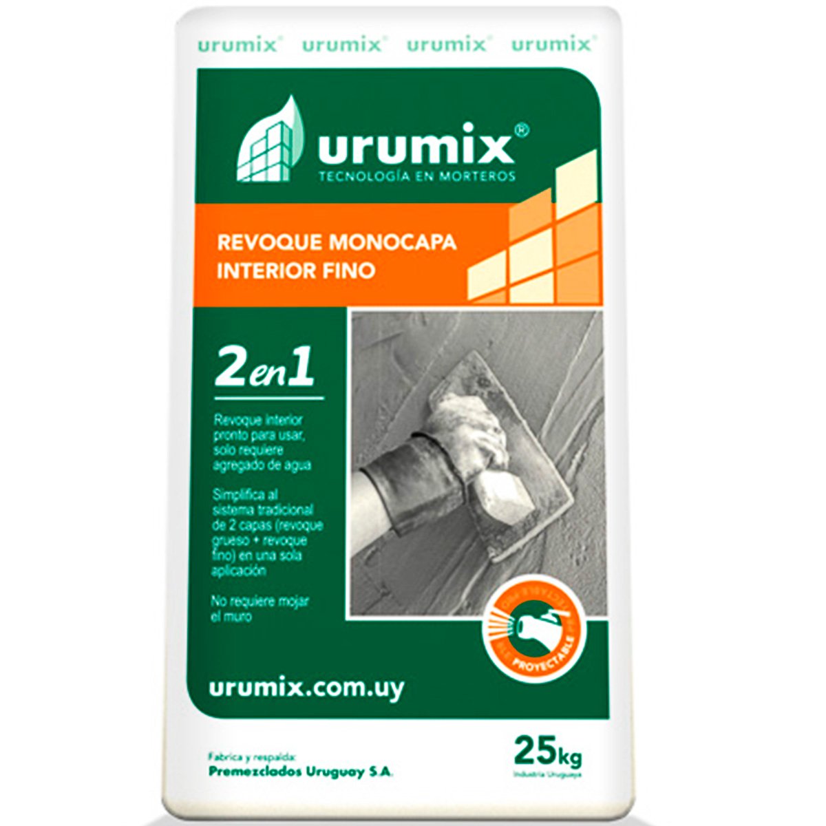 Revoque Fino 2 En 1 25kg Monocapa Interior Urumix